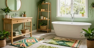 17 Rug in Bathroom Ideas That Are Practical & Stylish