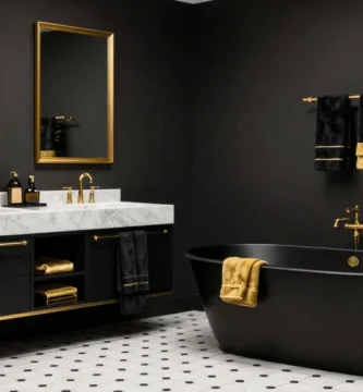 18 Black and Gold Hardware Bathroom Ideas That Feel Luxe