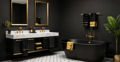 18 Black and Gold Hardware Bathroom Ideas That Feel Luxe