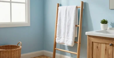 18 Wooden Towel Rack Bathroom Ideas for a Natural Look