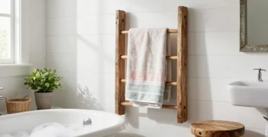 19 Rustic Towel Rack Bathroom Ideas with Farmhouse Charm