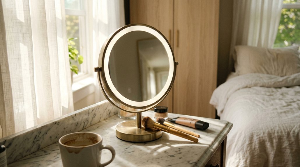 10x magnified lighted makeup mirror