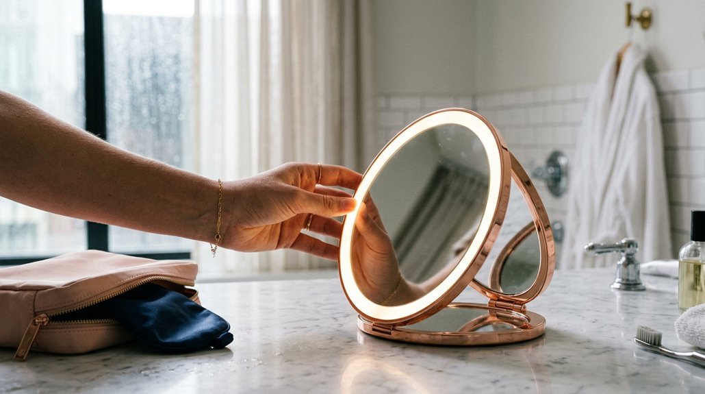 best lighted travel makeup mirror