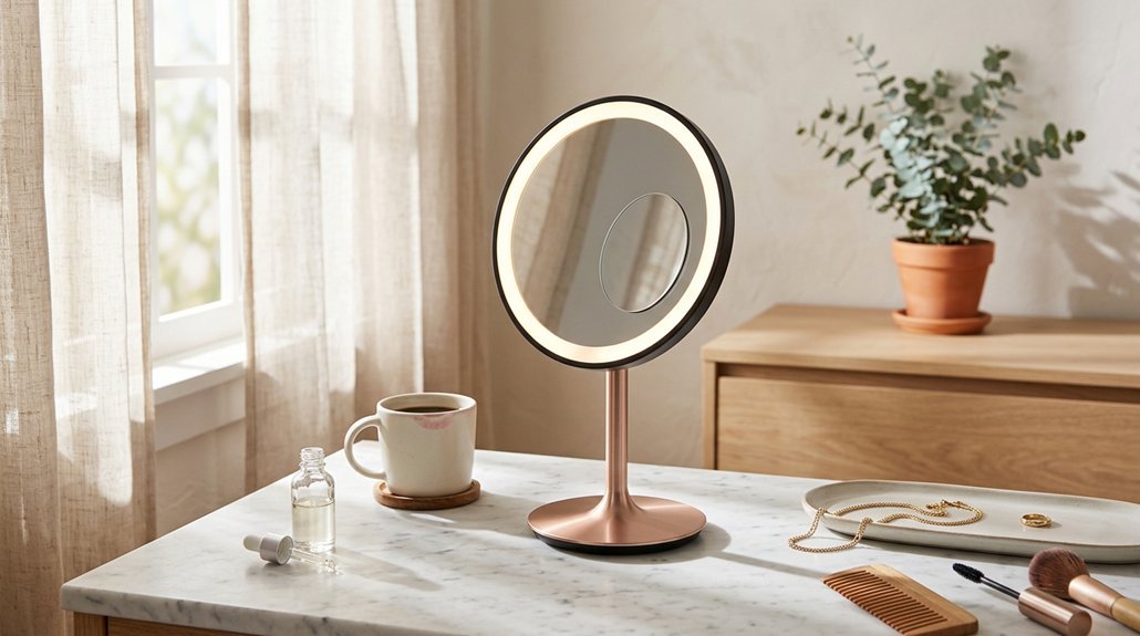 illuminated magnifying makeup mirror